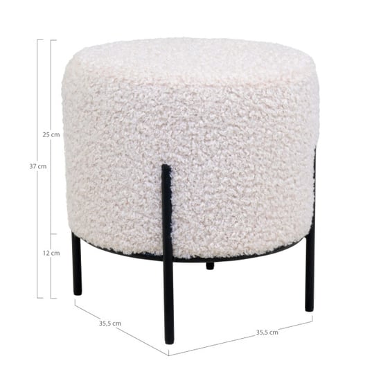 Lewis & Loft Teddy poef – teddy rond – - Image 3