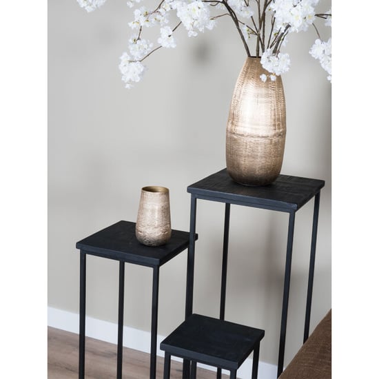 Home67 Plantentafels sam vierkant set van 3 mangohout - Image 3