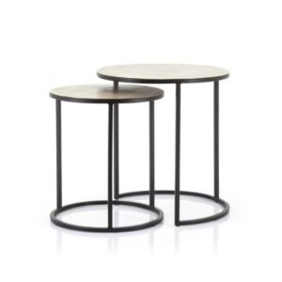 Furnilux Setto brass –bijzet tafels small set van 2 - zwart - Image 1