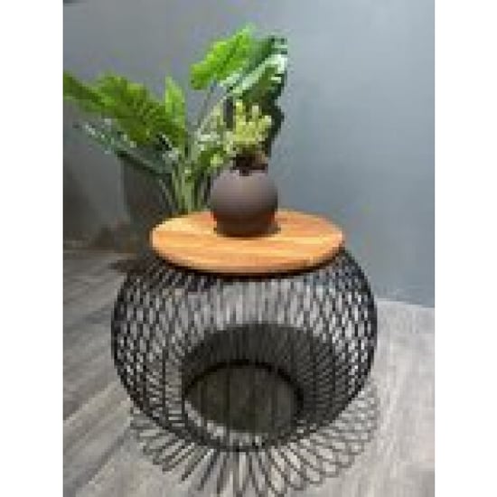 Furnilux Ronde salontafel industrieel design 70x70x52 cm bijzettafel - Image 4