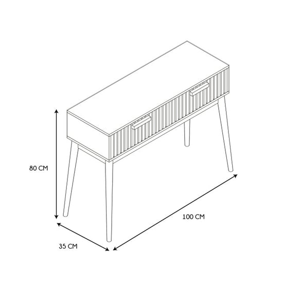 Home Deco Factory Sidetable console bijzettafel met 2 laden klaus - - Image 3