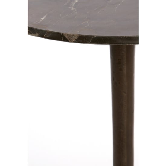 Light & Living bijzettafel Ø48x53 cm pazo donker marmer+donker - Image 3