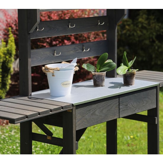Westmann Houten plantentafel 157x38x156 cm antraciet - Image 3