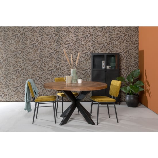 Brix eetkamertafel rond 150 cm mangohout - - Image 2