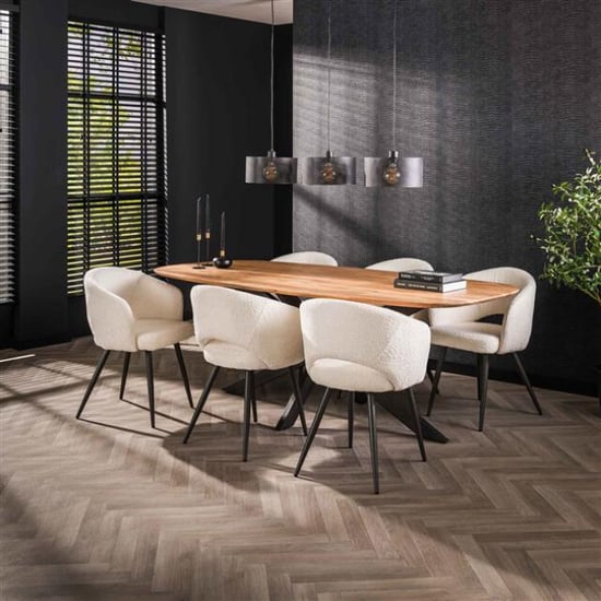 Hoyz eetkamertafel arhus solid 180cm acaciahout 6 personen - Image 1