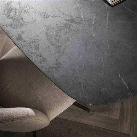 Hoyz eetkamertafel 180 deens ovaal 3d melamine slate stone - Image 2