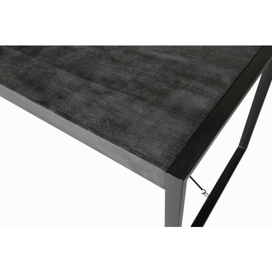 Livingfurn eetkamertafel norris 220x100x76 cm mangohout / gecoat staal - Image 2