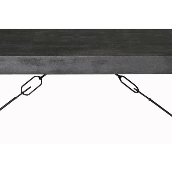 Livingfurn eetkamertafel norris 220x100x76 cm mangohout / gecoat staal - Image 3