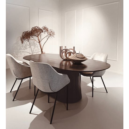 Livingfurn eetkamertafel salvator walnut 200cm mangohout - Image 4