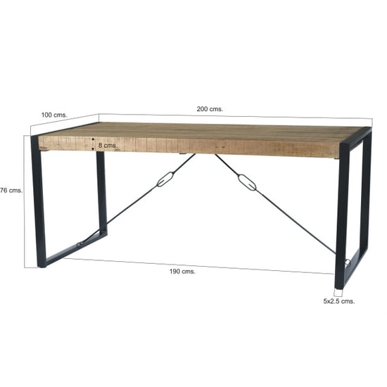Livingfurn eetkamertafel nairobi u-pot mango hout 200x100 cm - - Image 5