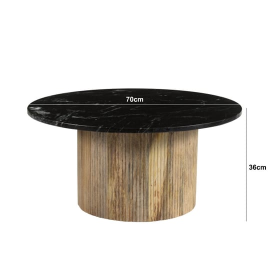 Brix salontafel nova mangohout marmer 70x70x36 - Image 2