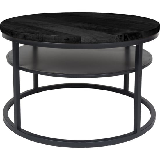 Home67 Salontafel delhi mangohout rond 43 x ø70 cm - Image 1