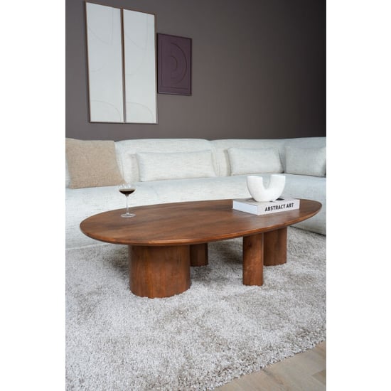 Home67 Salontafel amir 140 x 80 cm mangohout - Image 5
