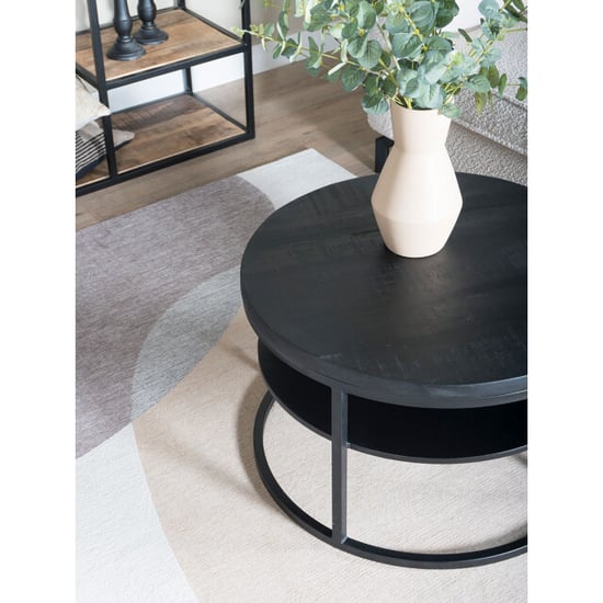 Home67 Salontafel delhi mangohout rond 43 x ø70 cm - Image 2
