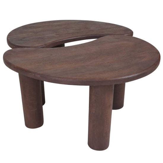 Home67 Salontafel lina espresso mangohout set van 2 - Image 3