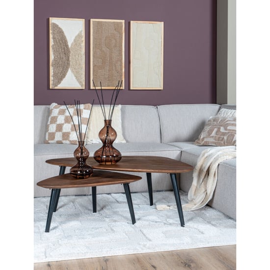 Home67 Salontafel jamal espresso mangohout set van 2 - Image 2