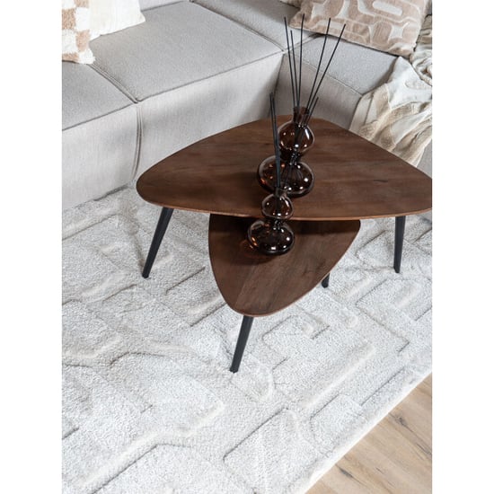 Home67 Salontafel jamal espresso mangohout set van 2 - Image 3
