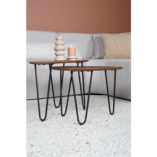 Home67 Salontafel fabio espresso mangohout set van 2 - Image 3