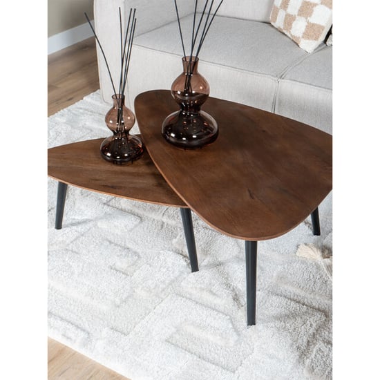 Home67 Salontafel jamal espresso mangohout set van 2 - Image 4