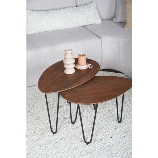 Home67 Salontafel fabio espresso mangohout set van 2 - Image 4