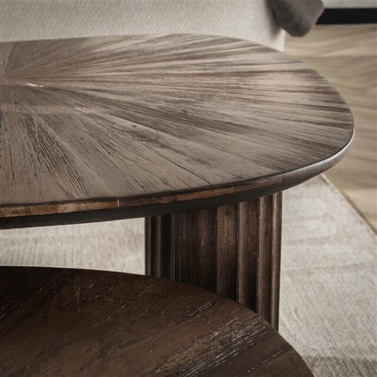 Hoyz salontafel driehoekig maya teak teak rust brown set van 2 - Image 3