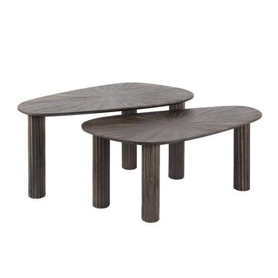 Hoyz salontafel hoekvormig maya teak teak rust brown set van 2 - Image 3