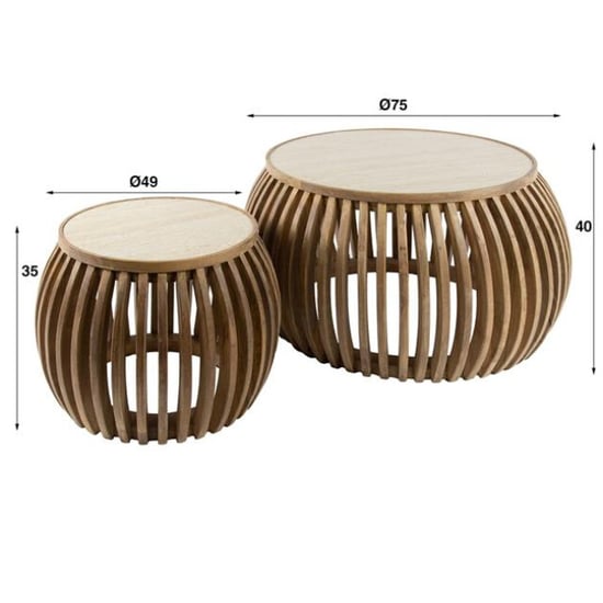 Hoyz salontafel set-2 curve nuovo travertin massief mango - Image 2
