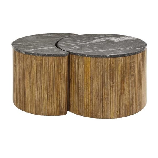 Hoyz salontafel set half moon midnight marmer set van 2 - Image 3