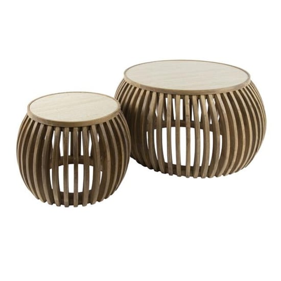 Hoyz salontafel set-2 curve nuovo travertin massief mango - Image 4