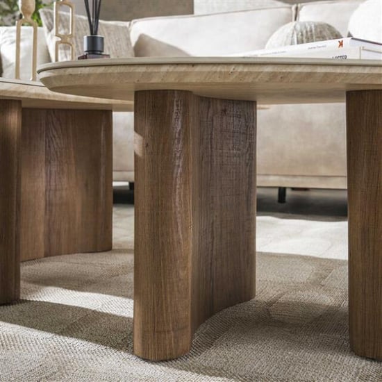 Hoyz salontafel romano organic travertin look set van 2 - Image 5