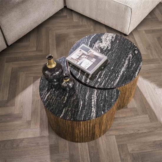 Hoyz salontafel set half moon midnight marmer set van 2 - Image 5