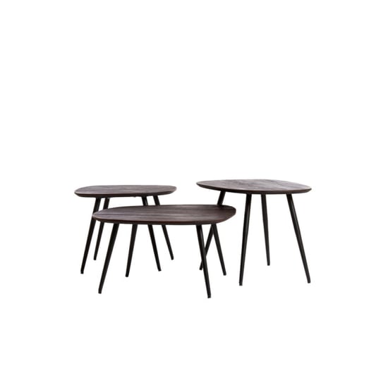 Light & Living salontafel s/3 max 62x42x38 cm viejo hout +zwart - Image 1