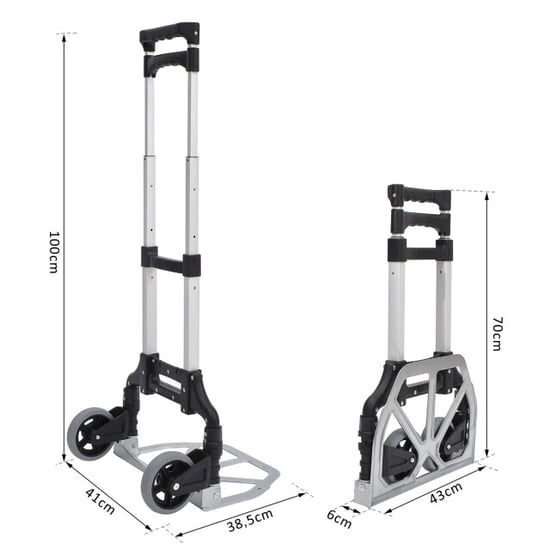 4goodz Inklapbare aluminium steekwagen 70 kg - Image 3