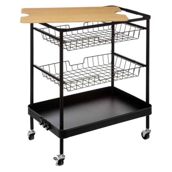 5Five 4goodz serveerwagen met 3 opbergvakken en plateau 40x60x79 cm - - Image 4