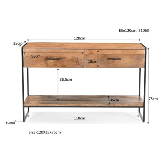 Livingfurn wandtafel elin 120cm , zwart - Image 2