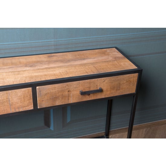 Livingfurn wandtafel sturdy 120x80x35 cm mangohout / gecoat staal - Image 3