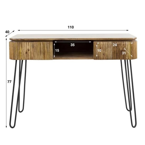 Hoyz Hoyz kaptafel wave 2 lades mangohout zandkleur - Image 4
