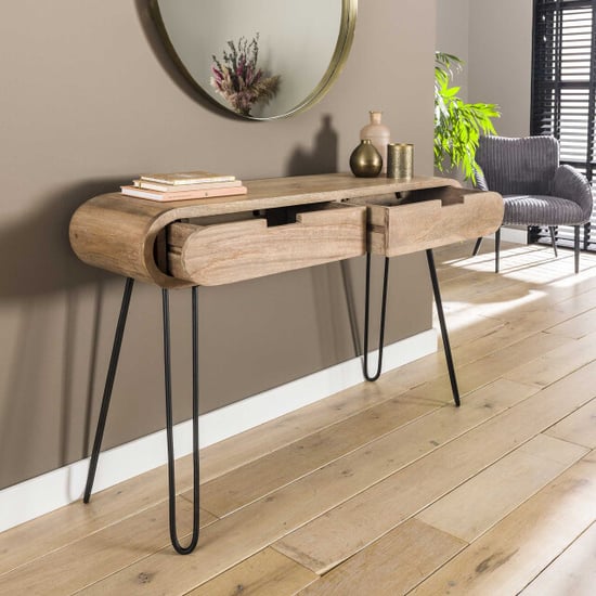 Hoyz Hoyz kaptafel barrel 2 lades hout 120x30x76 - Image 4