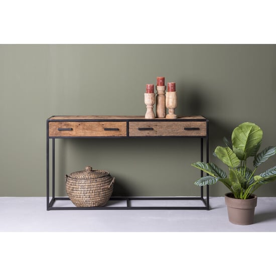 Livingfurn wandtafel dakota dr 120 cm riverwood / gecoat staal - Image 4