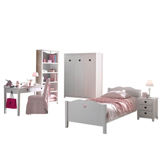 Lucevi amori bed + lattenbodem + nachtkastje + 3 deurs kleerkast + bureau + - Image 2