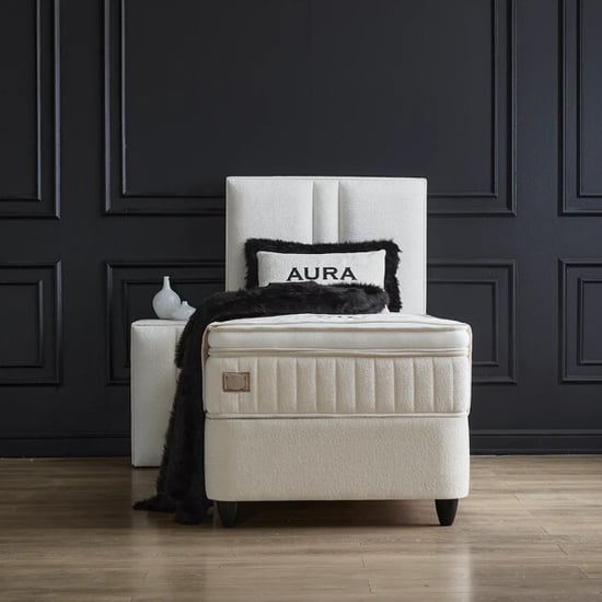 Beddenscout24 Boxspring bed met opbergruimte 120x200 cm beige opbergbed aura inclusief - Image 2