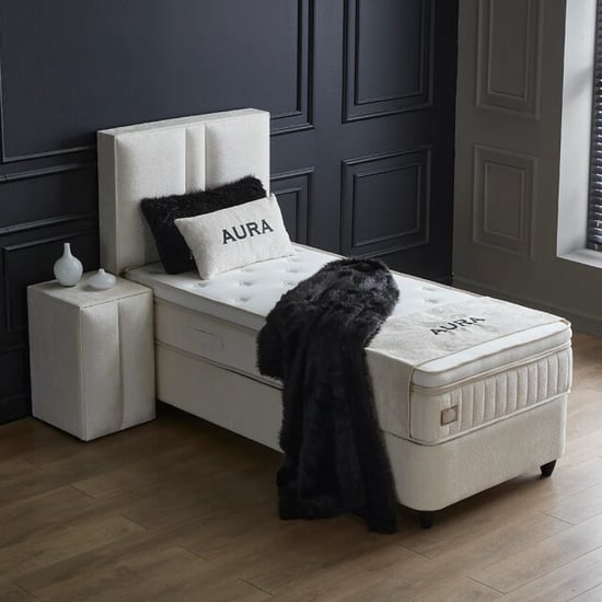 Beddenscout24 Boxspring bed met opbergruimte 120x200 cm beige opbergbed aura inclusief - Image 4