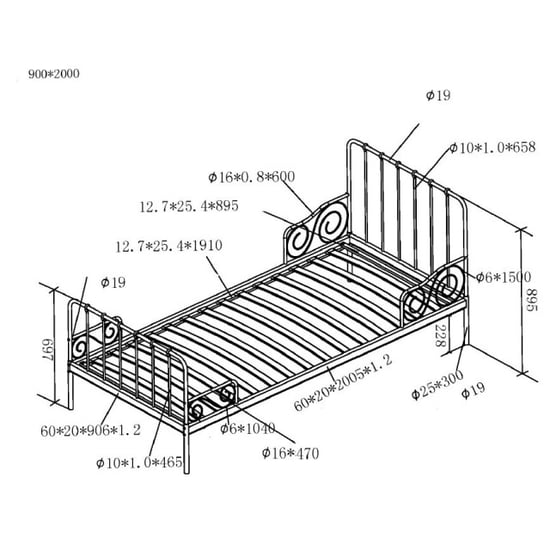 Lucevi alice bed 90x200cm - - Image 2