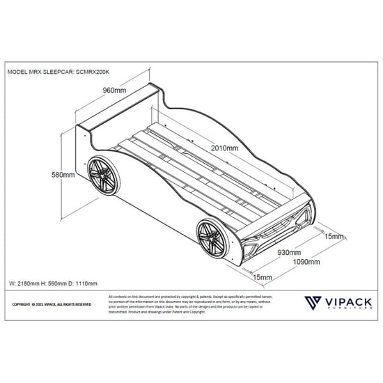Lucevi carbeds mrx bed 90x200cm / rood - Image 2