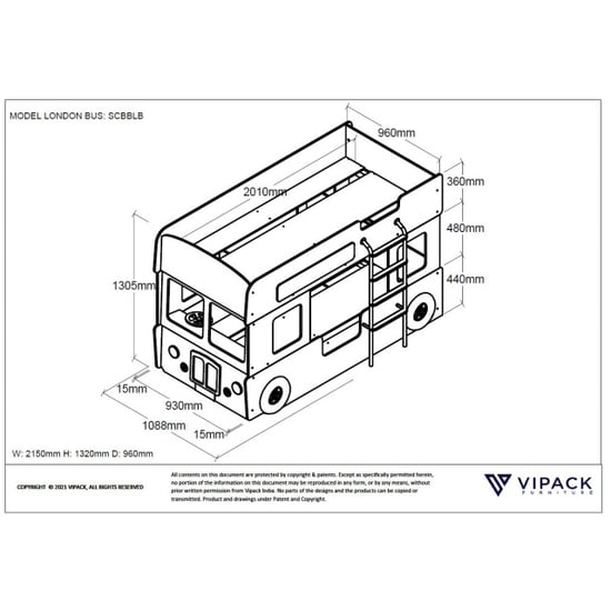 Lucevi carbeds london bus stapelbed 90x200cm - - Image 3