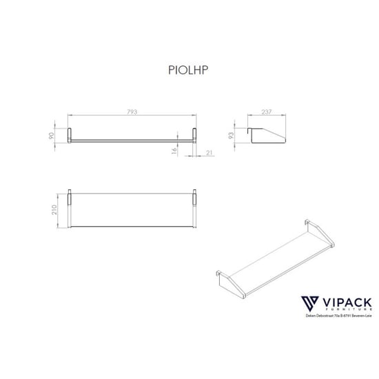 Lucevi hangplank voor een pino bed hout - 79.2x21.2 x9.3 cm - Image 2