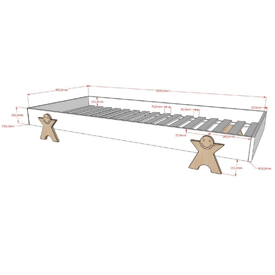 Lucevi modulo smiley bed 90x200cm - - Image 2