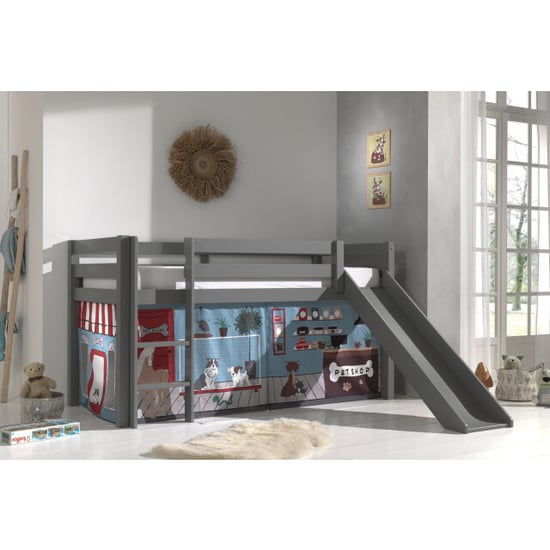 Lucevi pino halfhoogslaper h115cm met glijbaan 90 x 200 cm pet shop - Image 1
