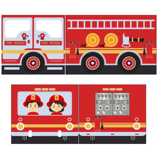 Lucevi pino halfhoogslaper h115cm met glijbaan 90 x 200 cm fire truck - Image 2