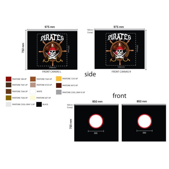 Lucevi pino halfhoogslaper h115cm met glijbaan 90 x 200 cm pirates - Image 2
